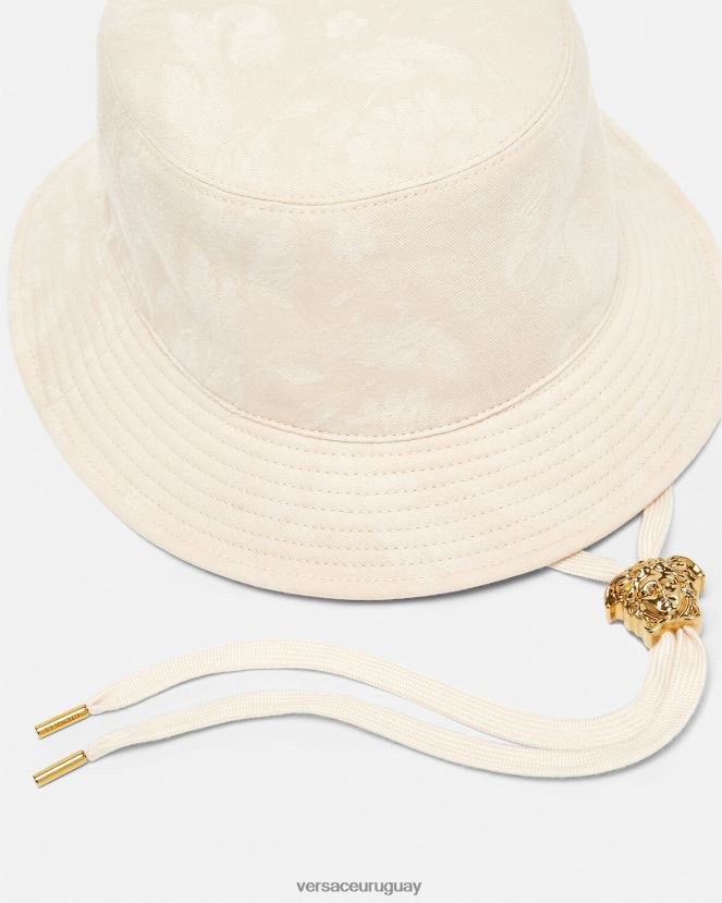 Versace sombrero de pescador con silueta barroca mujer beige accesorios H88R0H870