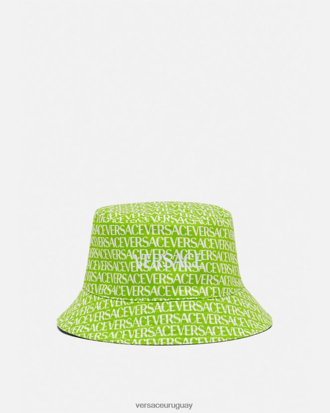 Versace sombrero de pescador integral mujer verde y estampado accesorios H88R0H905
