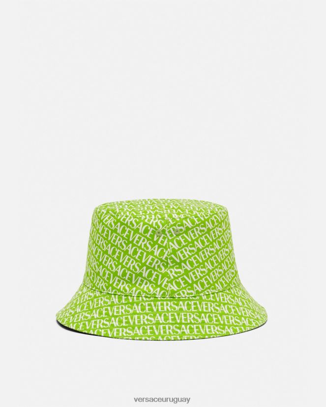 Versace sombrero de pescador integral mujer verde y estampado accesorios H88R0H905