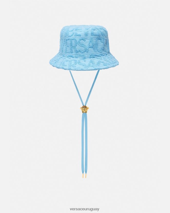 Versace sombrero tipo pescador de toalla mujer azul claro accesorios H88R0H858