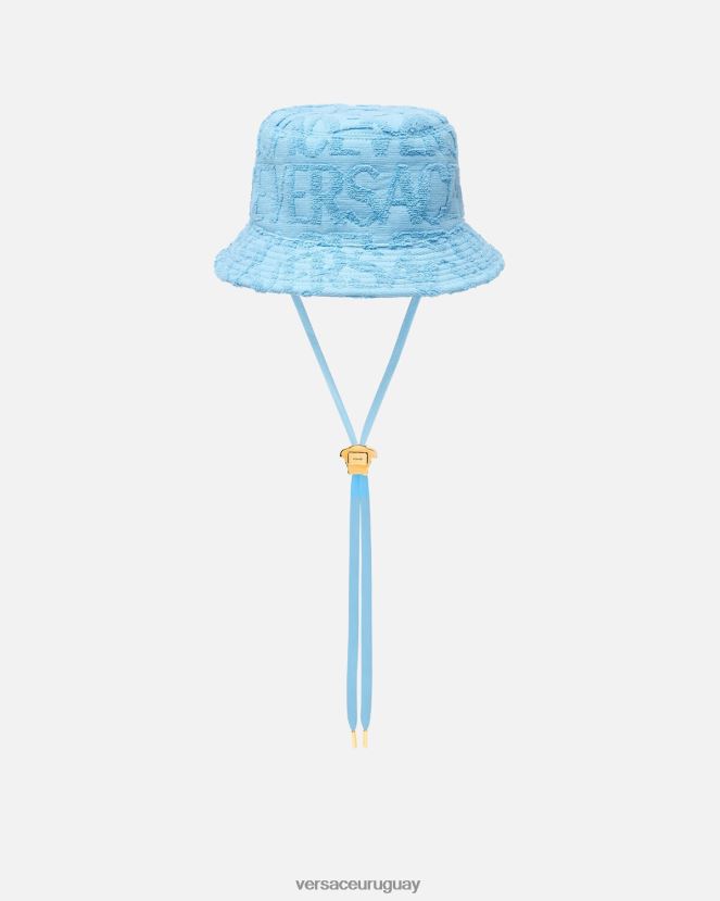Versace sombrero tipo pescador de toalla mujer azul claro accesorios H88R0H858