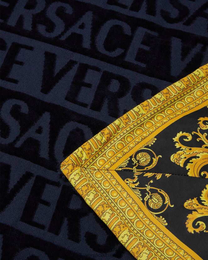 Versace i toalla de playa barroca mujer azul ropa interior y ropa de playa H88R0H1200
