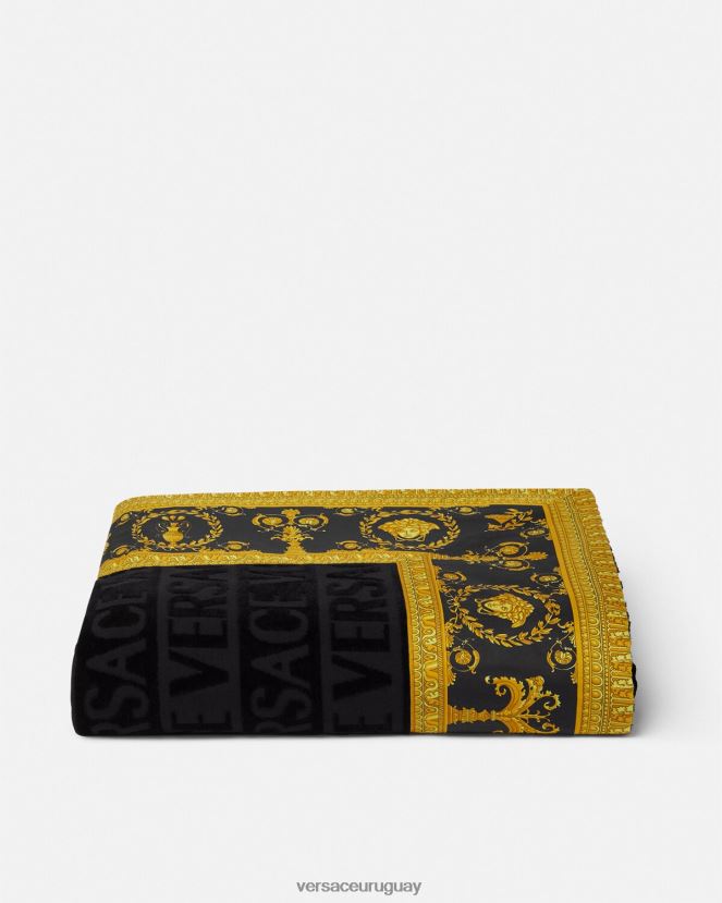 Versace i toalla de playa barroca mujer negro ropa interior y ropa de playa H88R0H1198