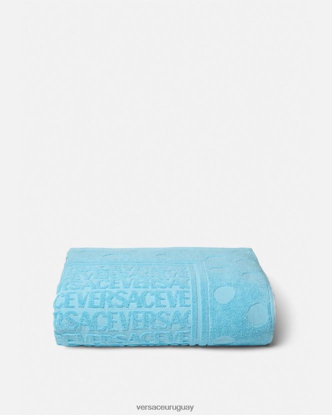 Versace toalla de baño con lunares en toda la prenda mujer azul claro ropa interior y ropa de playa H88R0H1197