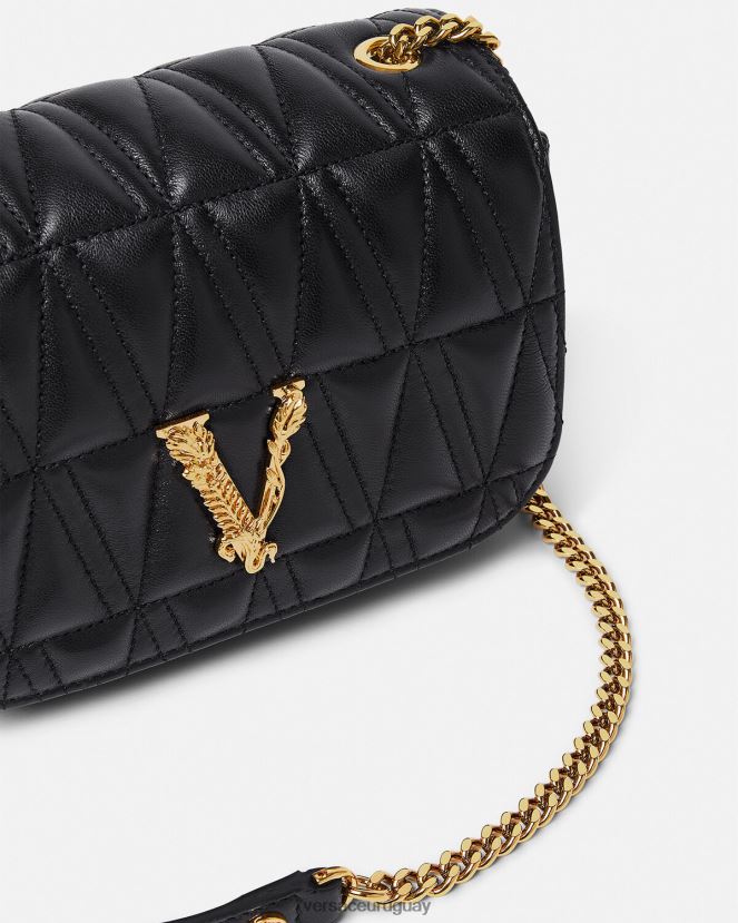 Versace bolso de hombro pequeño virtus mujer negro bolsas H88R0H367