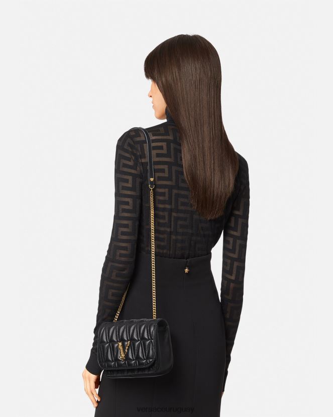 Versace bolso de hombro pequeño virtus mujer negro bolsas H88R0H367