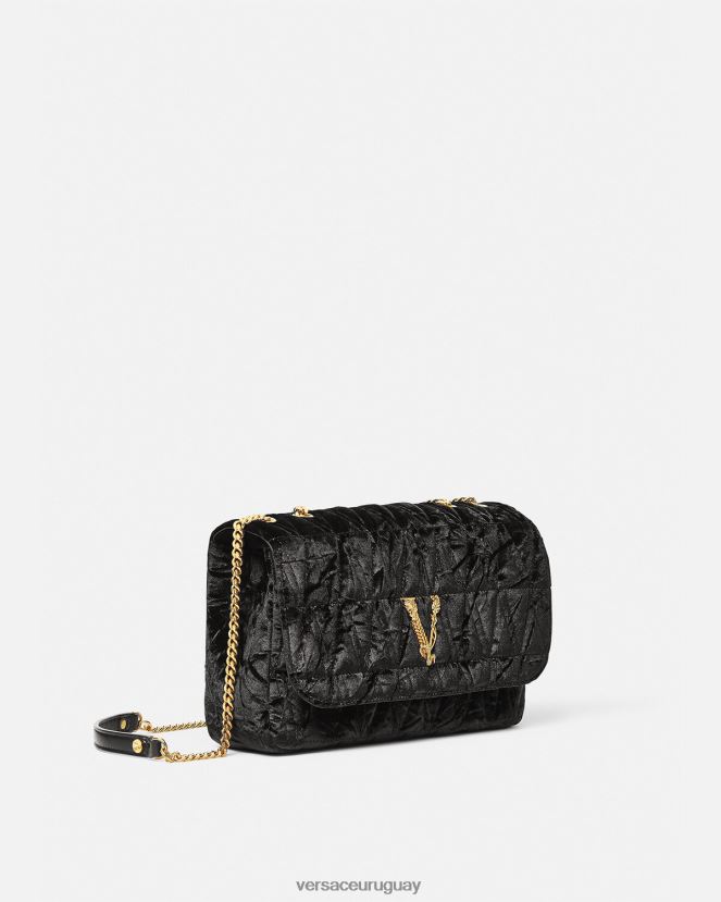 Versace bolso de hombro virtus de terciopelo mujer negro bolsas H88R0H373