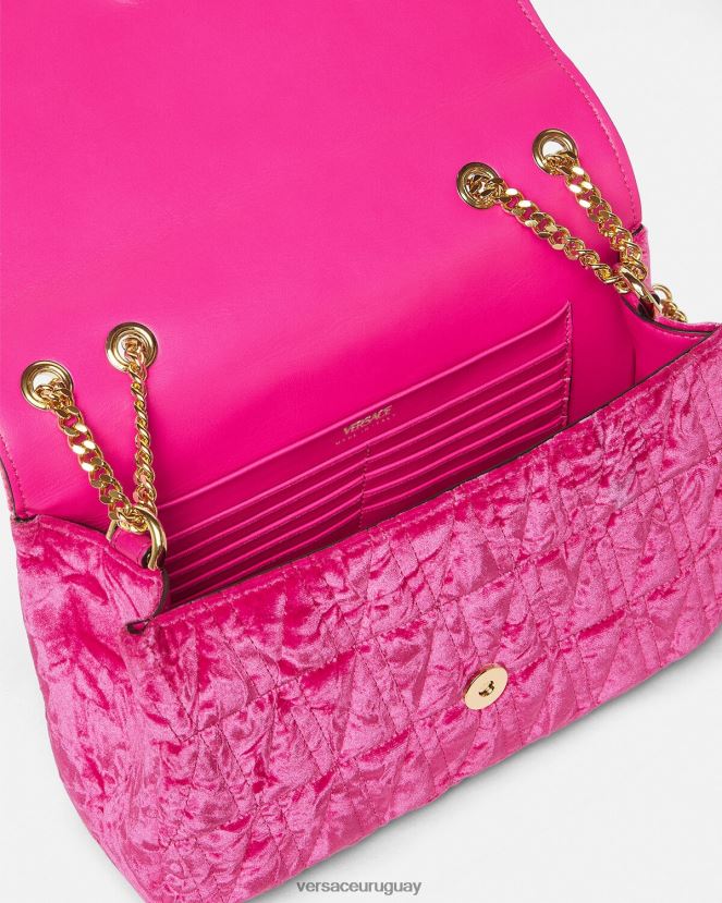 Versace bolso de hombro virtus de terciopelo mujer rosa bolsas H88R0H376