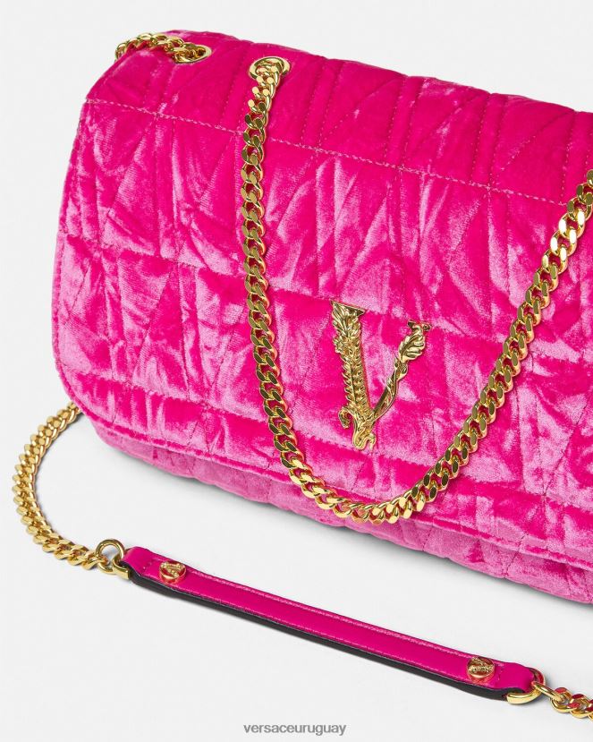 Versace bolso de hombro virtus de terciopelo mujer rosa bolsas H88R0H376