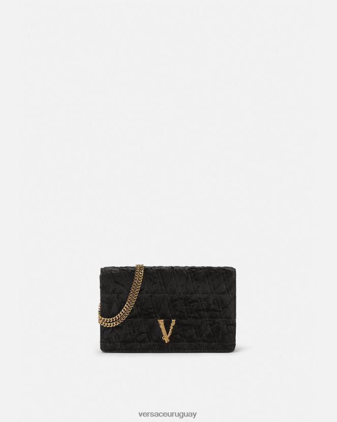 Versace bolso de mano virtus de terciopelo mujer negro bolsas H88R0H378
