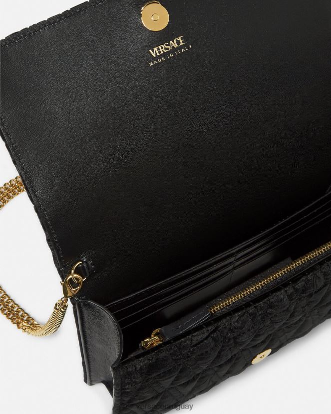 Versace bolso de mano virtus de terciopelo mujer negro bolsas H88R0H378
