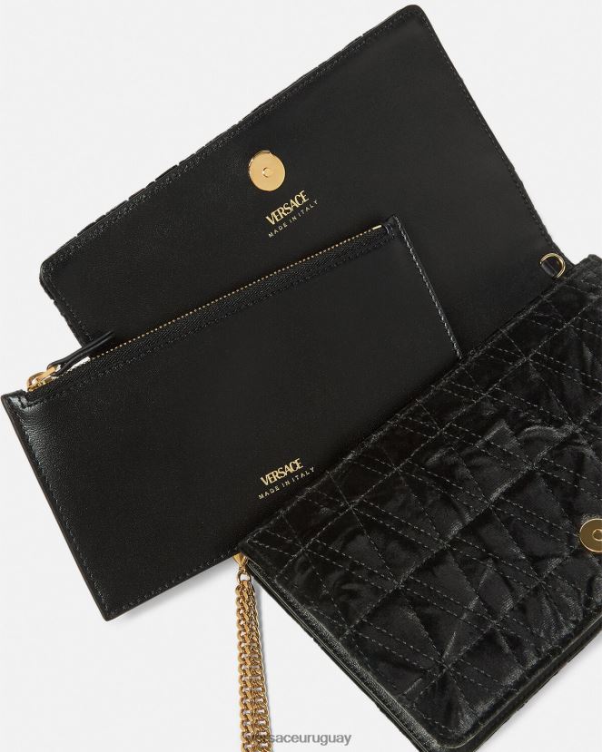 Versace bolso de mano virtus de terciopelo mujer negro bolsas H88R0H378