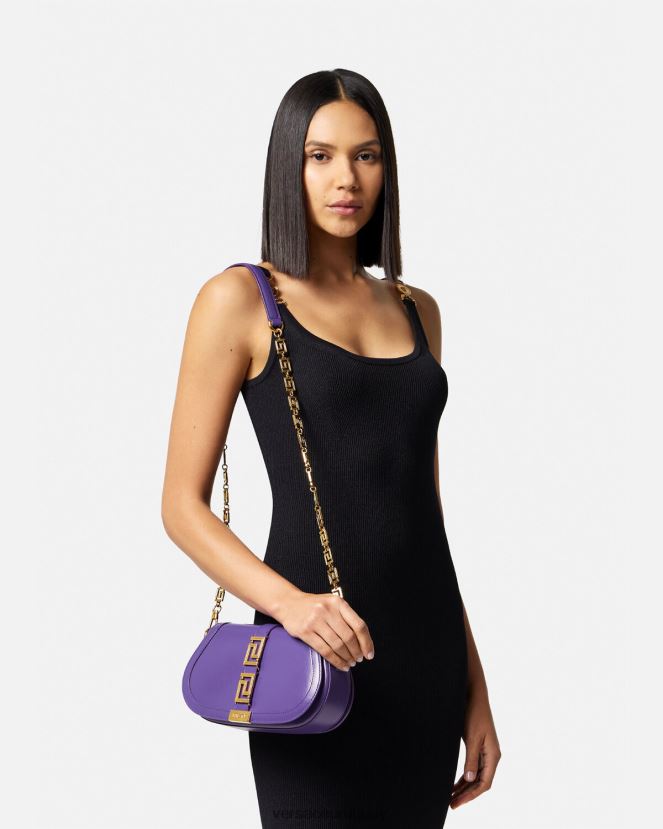 Versace bolso de hombro con greca diosa mujer Violeta bolsas H88R0H264