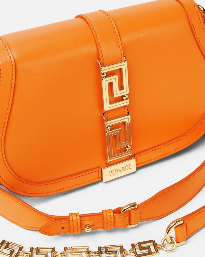 Versace bolso de hombro con greca diosa mujer naranja bolsas H88R0H250