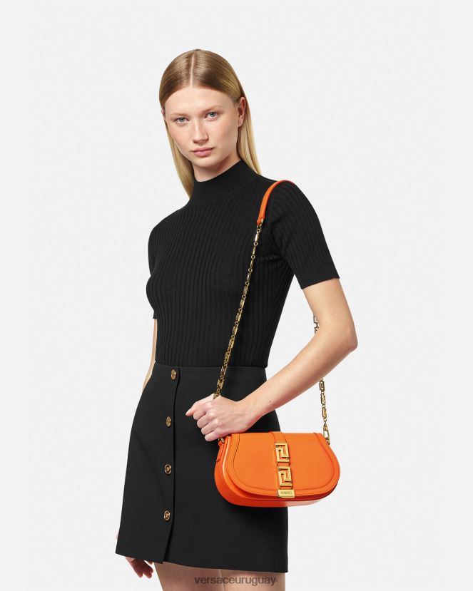Versace bolso de hombro con greca diosa mujer naranja bolsas H88R0H250
