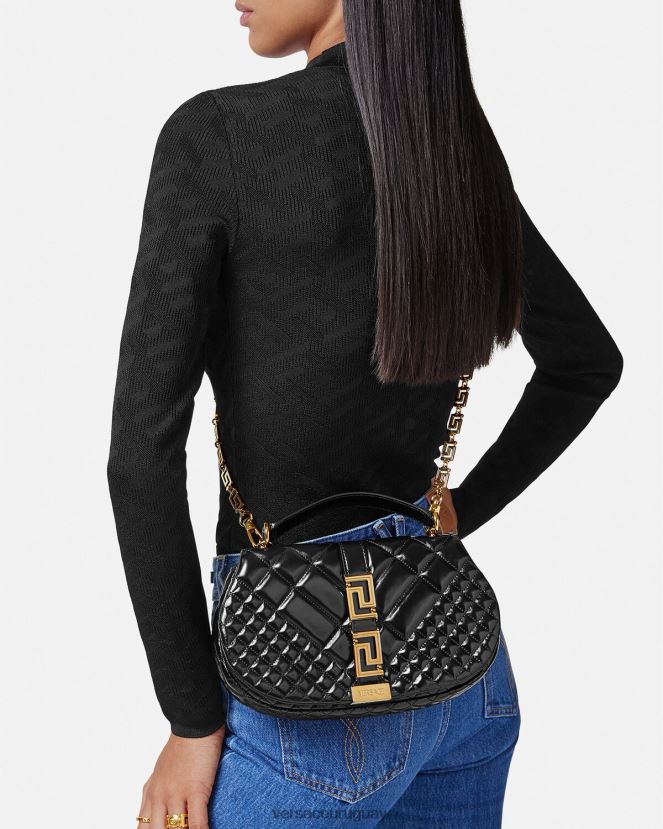 Versace bolso de hombro con greca diosa mujer negro bolsas H88R0H246