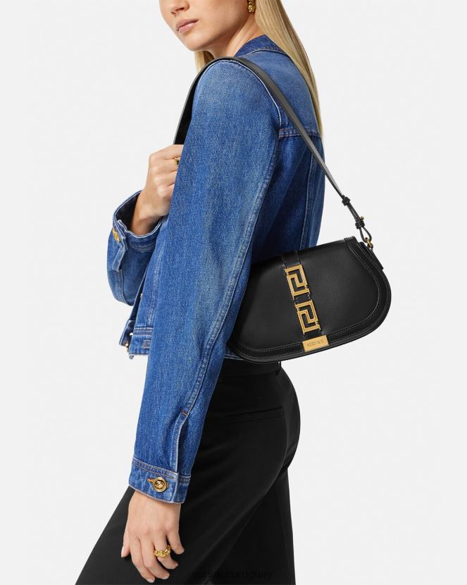 Versace bolso de hombro con greca diosa mujer negro bolsas H88R0H251