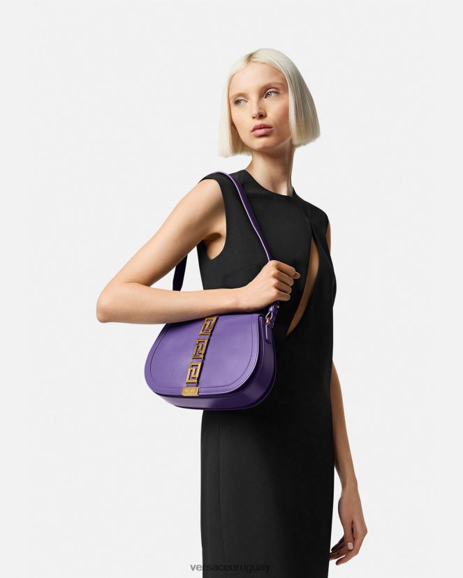 Versace bolso de hombro grande con greca diosa mujer Violeta bolsas H88R0H271