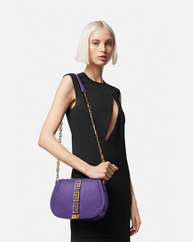 Versace bolso de hombro grande con greca diosa mujer Violeta bolsas H88R0H271
