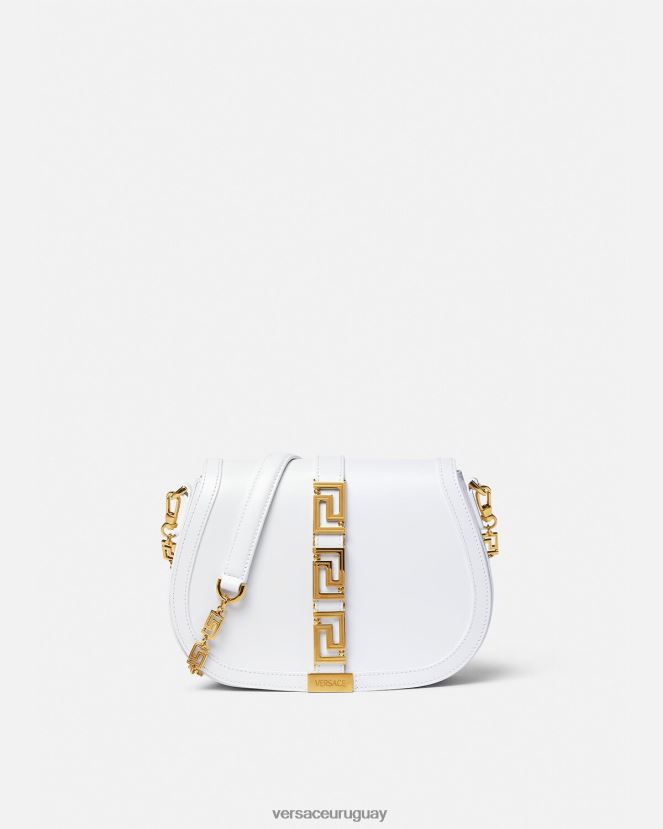 Versace bolso de hombro grande con greca diosa mujer blanco bolsas H88R0H255