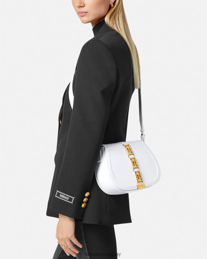Versace bolso de hombro grande con greca diosa mujer blanco bolsas H88R0H255