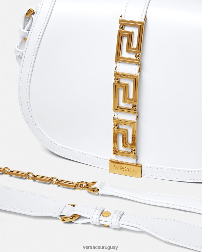 Versace bolso de hombro grande con greca diosa mujer blanco bolsas H88R0H255