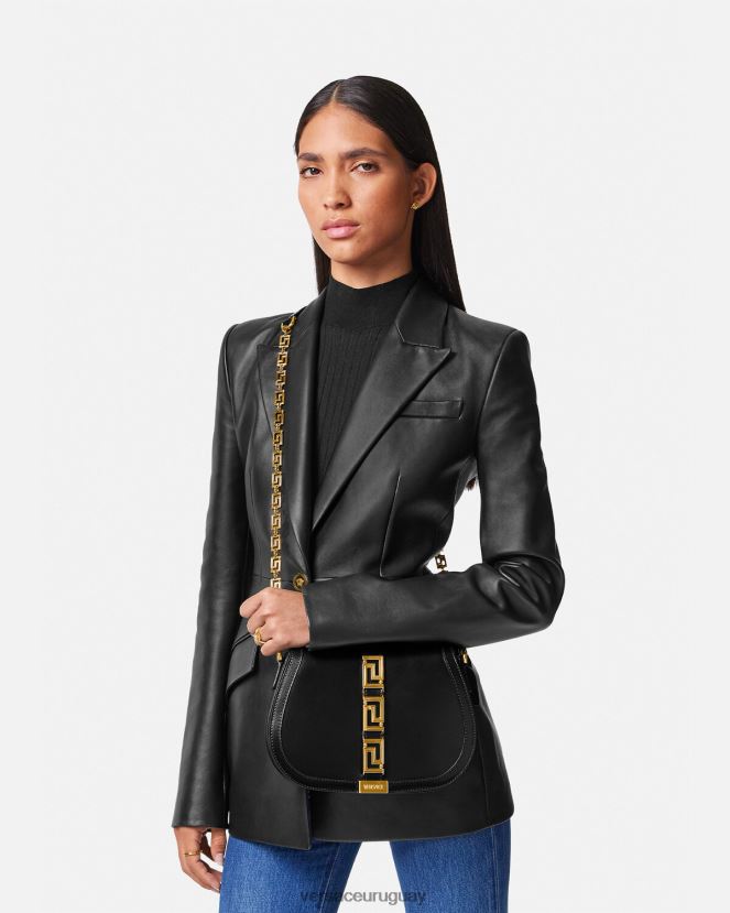 Versace bolso de hombro grande con greca diosa mujer negro bolsas H88R0H254