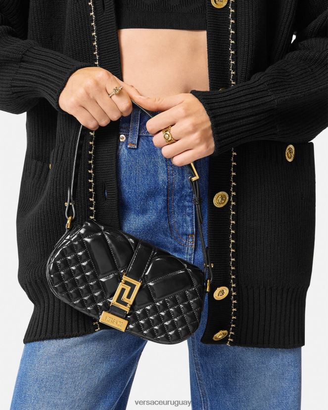 Versace bolso de hombro mini con greca diosa mujer negro bolsas H88R0H244