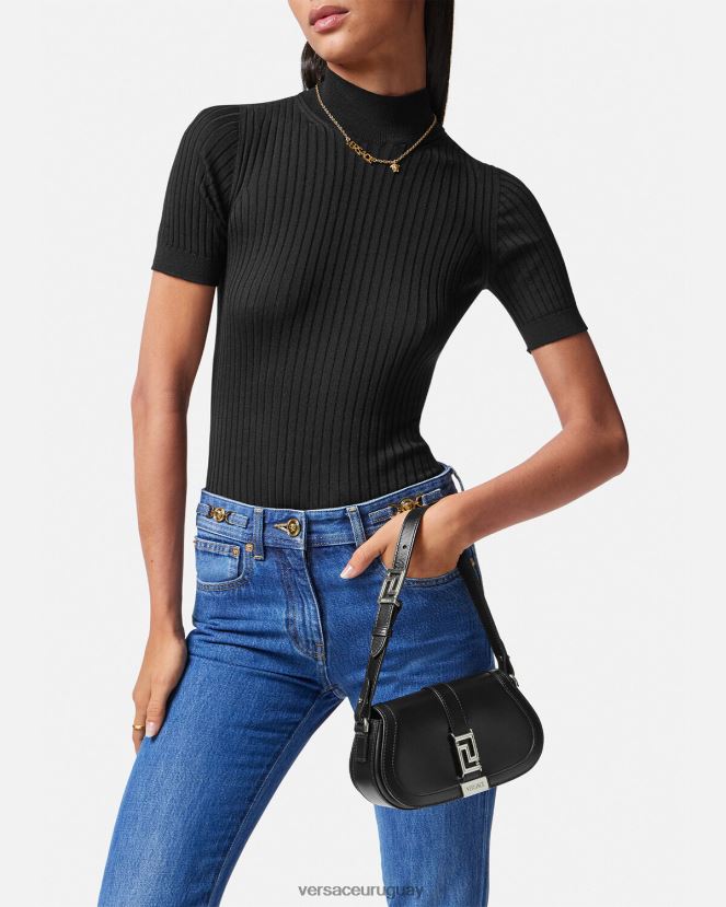 Versace bolso de hombro mini con greca diosa mujer negro bolsas H88R0H247