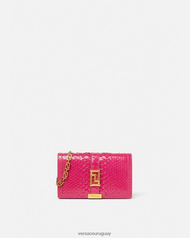 Versace bolso mini con greca diosa de pitón mujer rosa bolsas H88R0H258