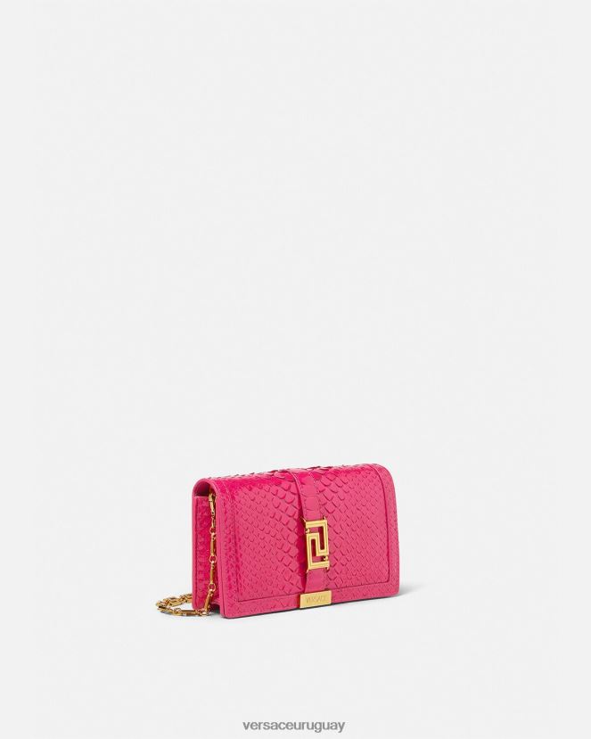 Versace bolso mini con greca diosa de pitón mujer rosa bolsas H88R0H258