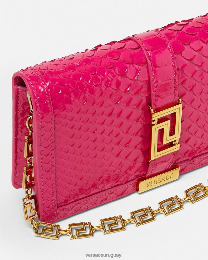 Versace bolso mini con greca diosa de pitón mujer rosa bolsas H88R0H258