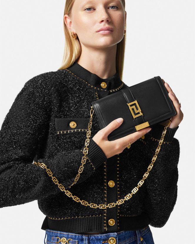 Versace bolso mini con greca diosa mujer negro bolsas H88R0H256
