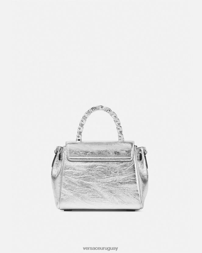 Versace bolso de mano la medusa metalizado pequeño mujer gris bolsas H88R0H305