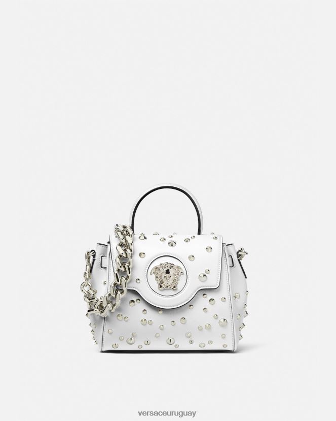 Versace bolso de mano pequeño con pinchos la medusa mujer blanco bolsas H88R0H351