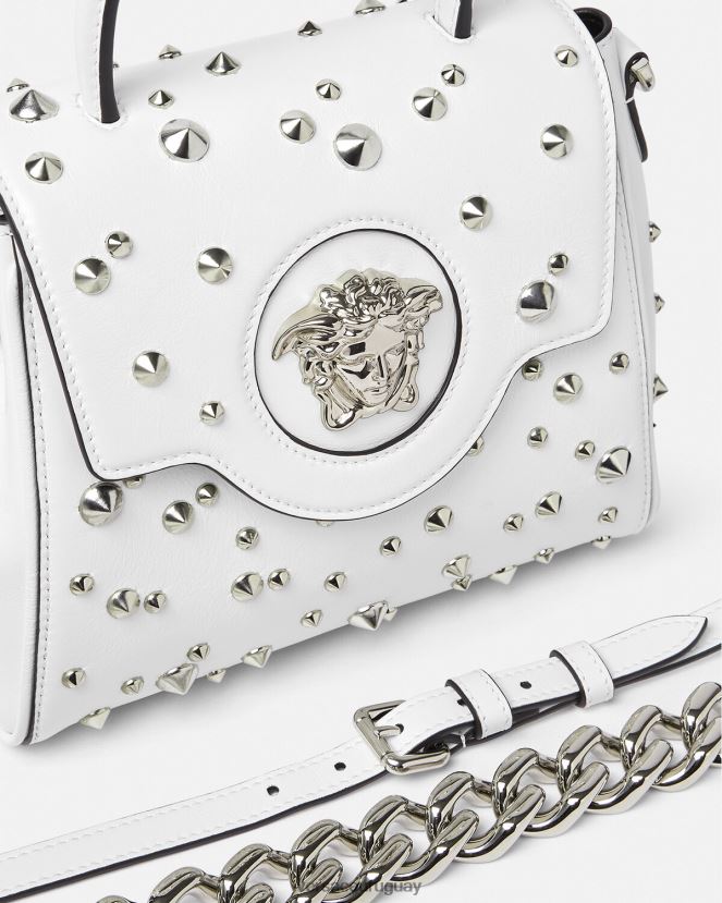Versace bolso de mano pequeño con pinchos la medusa mujer blanco bolsas H88R0H351