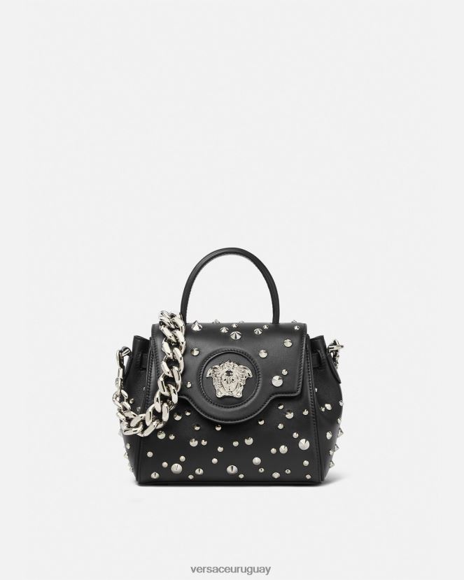 Versace bolso de mano pequeño con pinchos la medusa mujer negro bolsas H88R0H350