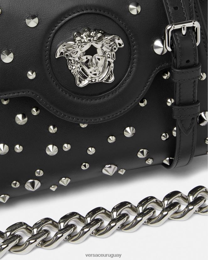 Versace bolso de mano pequeño con pinchos la medusa mujer negro bolsas H88R0H350