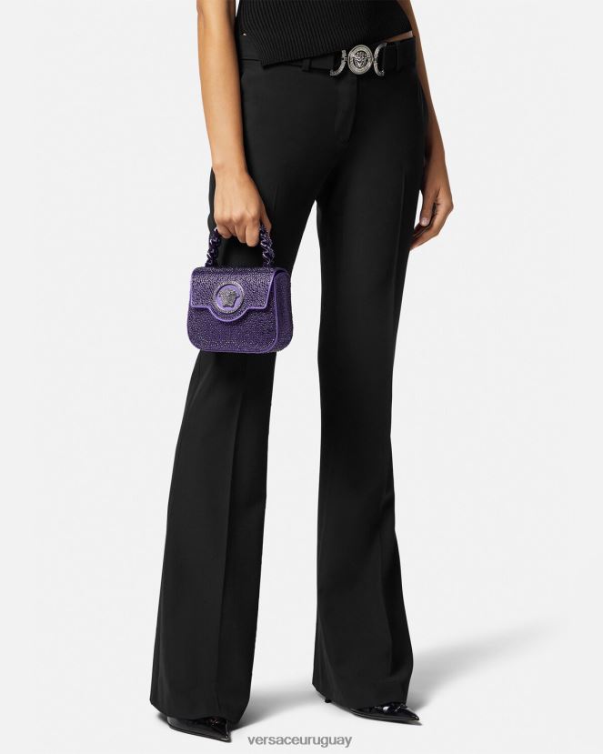 Versace bolso mini con medusa de cristales mujer Violeta bolsas H88R0H360