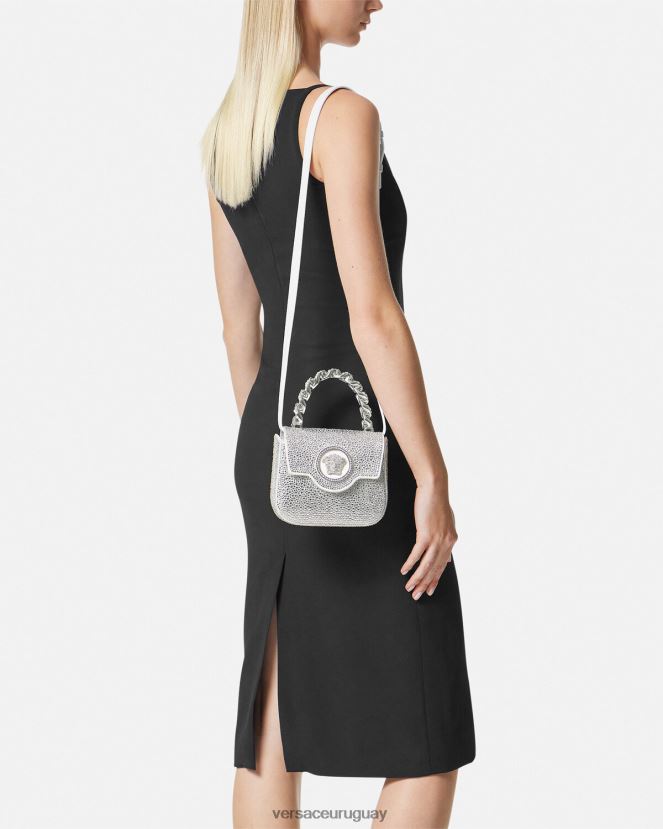 Versace bolso mini con medusa de cristales mujer blanco bolsas H88R0H314