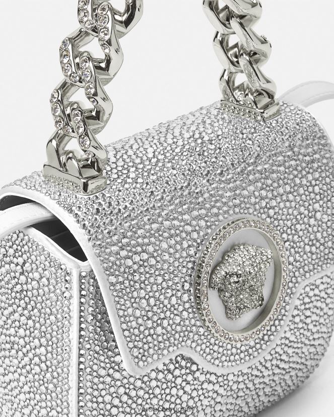 Versace bolso mini con medusa de cristales mujer blanco bolsas H88R0H314