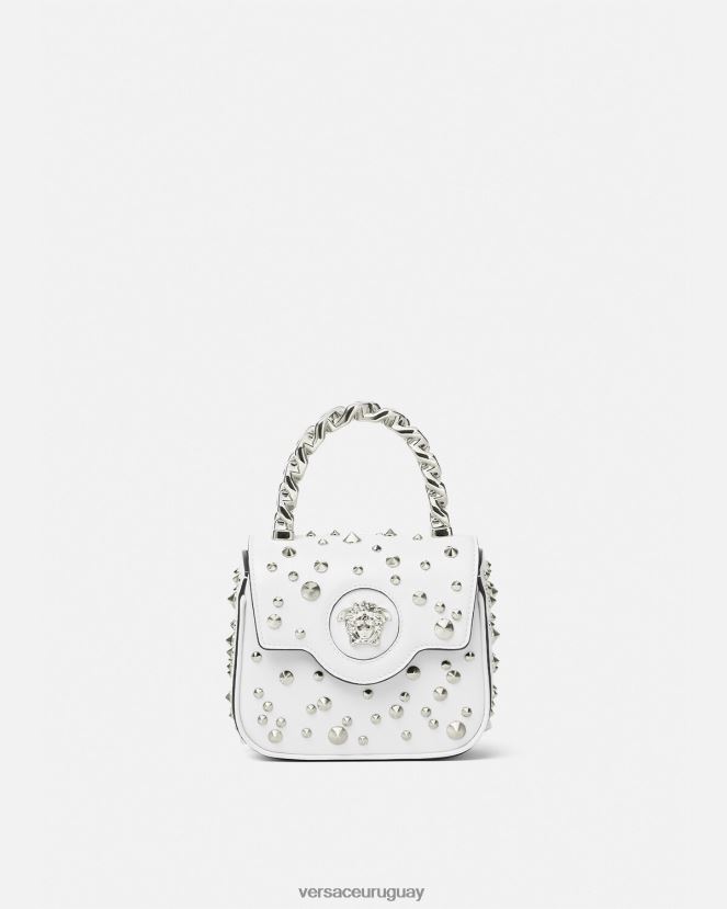 Versace bolso mini con pinchos la medusa mujer blanco bolsas H88R0H353
