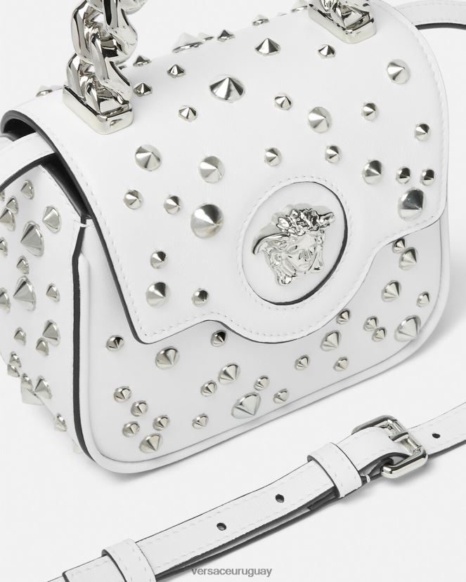 Versace bolso mini con pinchos la medusa mujer blanco bolsas H88R0H353