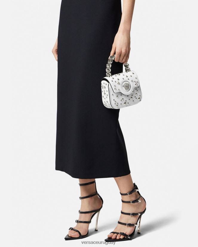 Versace bolso mini con pinchos la medusa mujer blanco bolsas H88R0H353