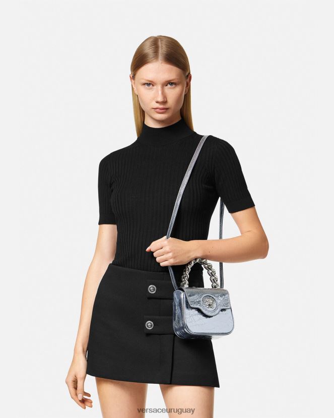 Versace bolso mini metalizado la medusa mujer azul claro bolsas H88R0H302