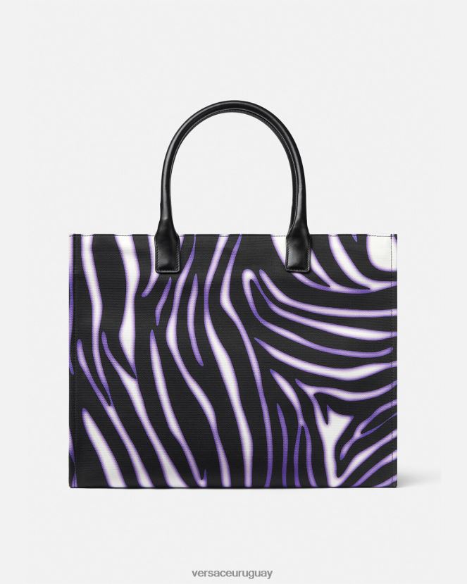Versace bolso shopper grande con estampado de cebra mujer estampado y violeta bolsas H88R0H349