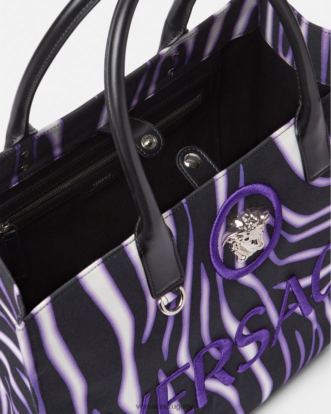 Versace bolso shopper grande con estampado de cebra mujer estampado y violeta bolsas H88R0H349