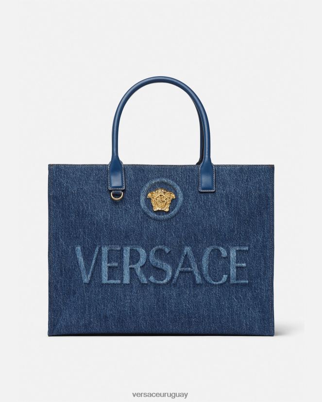 Versace bolso shopper grande con medusa mujer azul bolsas H88R0H339