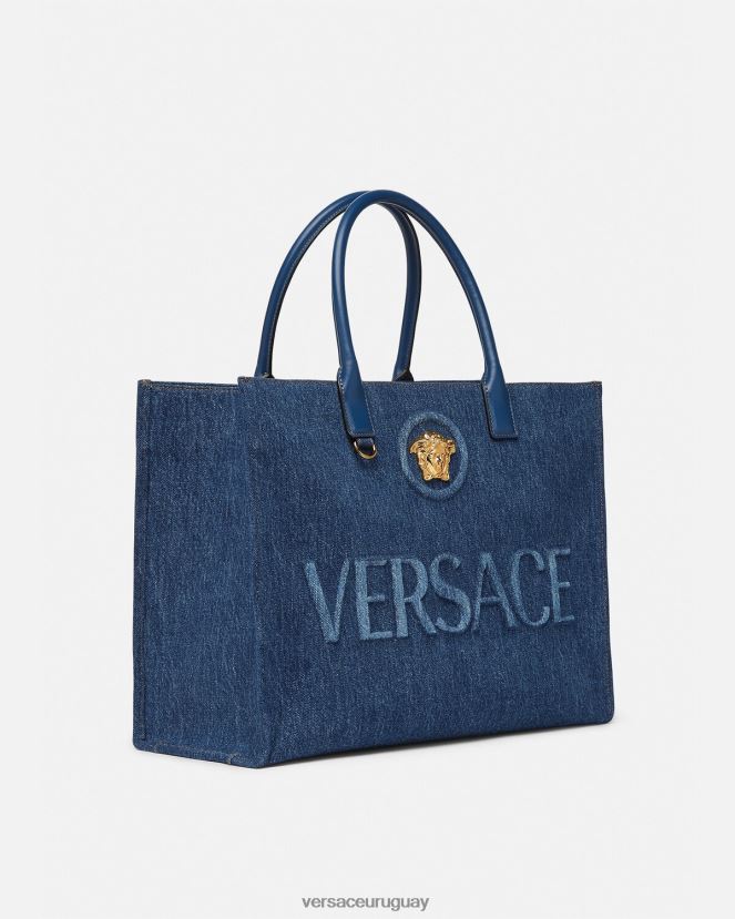 Versace bolso shopper grande con medusa mujer azul bolsas H88R0H339