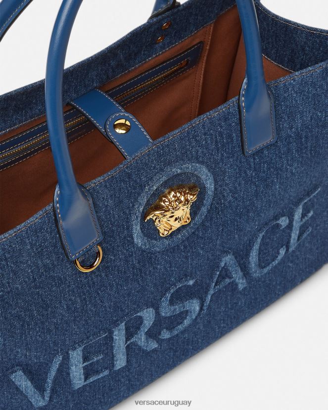Versace bolso shopper grande con medusa mujer azul bolsas H88R0H339